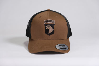 101st Airborne Division Patch Embroidered Coyote Retro Trucker Cap