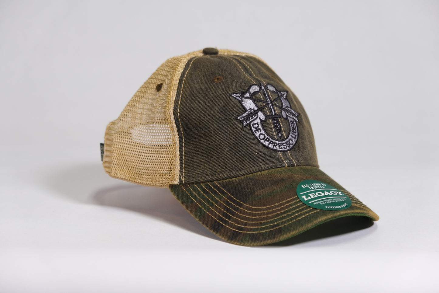 Special Forces Crest Embroidered Full Color Old Faithful Trucker Cap