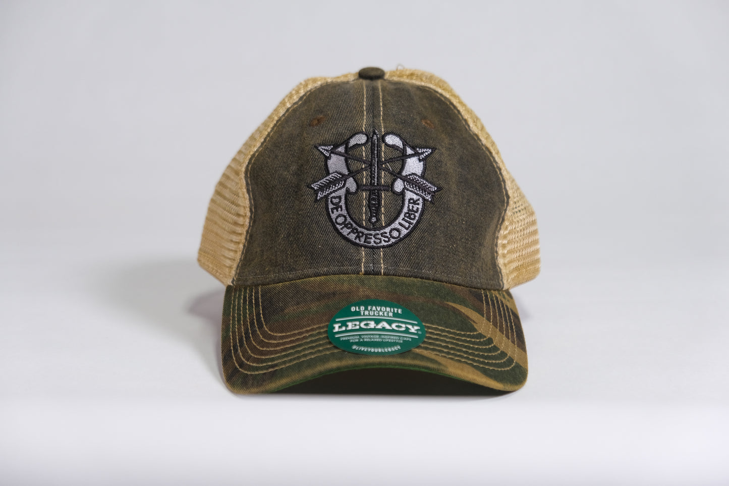 Special Forces Crest Embroidered Full Color Old Faithful Trucker Cap