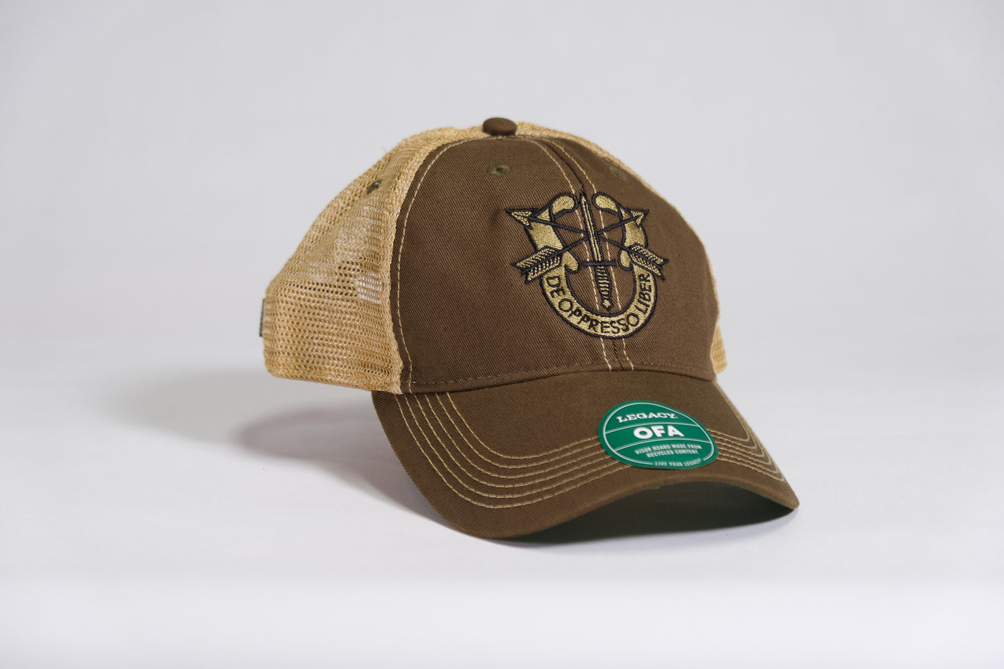 Special Forces Crest Embroidered Olive Drab Old Faithful Trucker Cap