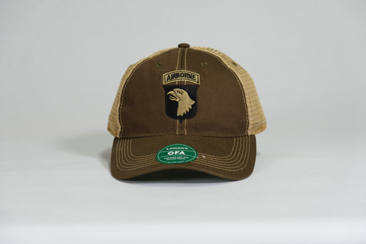 101st Airborne Division Patch Embroidered Olive Drab Old Faithful Trucker Cap