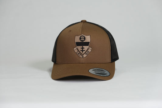 325th Airborne Infantry Regiment (AIR) DUI, 82nd Airborne Division Patch Embroidered Coyote Retro Trucker Cap