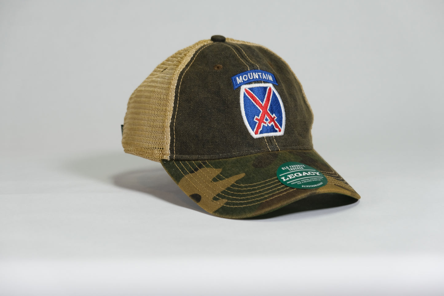 10th Mountain Division Patch Embroidered Full Color Old Faithful Trucker Cap