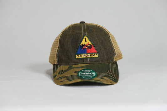 1st Armored Division Patch Embroidered Full Color Old Faithful Trucker Cap