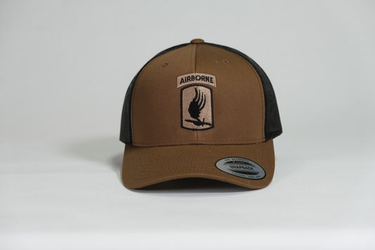 173rd Airborne Division Patch Embroidered Coyote Retro Trucker Cap