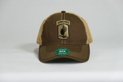 173rd Airborne Division Patch Embroidered Olive Drab Old Faithful Trucker Cap