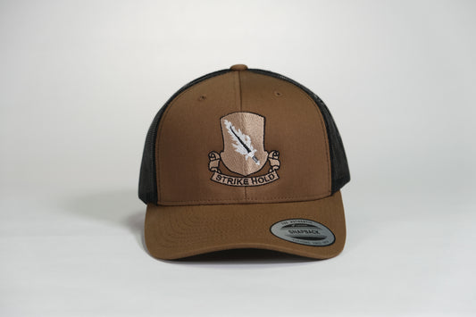 504th Parachute Infantry Regiment (PIR) DUI, 82nd Airborne Division Patch Embroidered Coyote Retro Trucker Cap