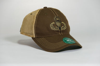 Master Airborne Badge Embroidered Olive Drab Old Faithful Trucker Cap