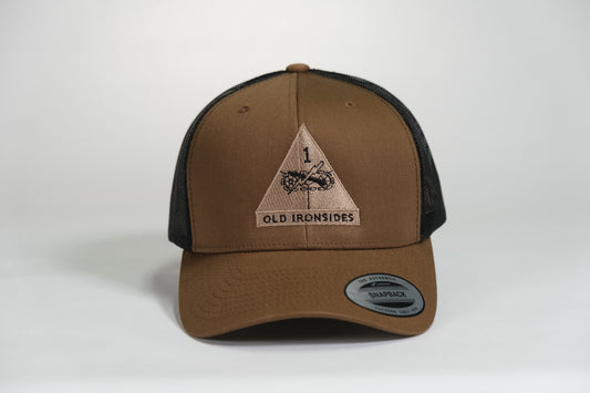 1st Armored Division Patch Embroidered Coyote Retro Trucker Cap