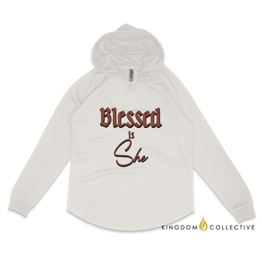 Blessed is She Women's California Wave Hooded Sweatshirt | Christian Hoodie | Ministry Apparel