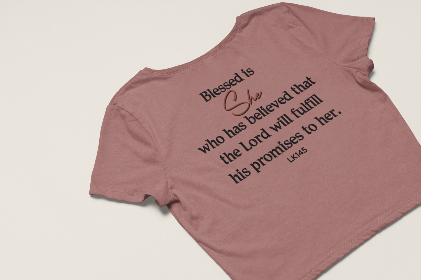 Blessed is She Womens Crop Top T-Shirt | Christian T-Shirt | Ministry Apparel