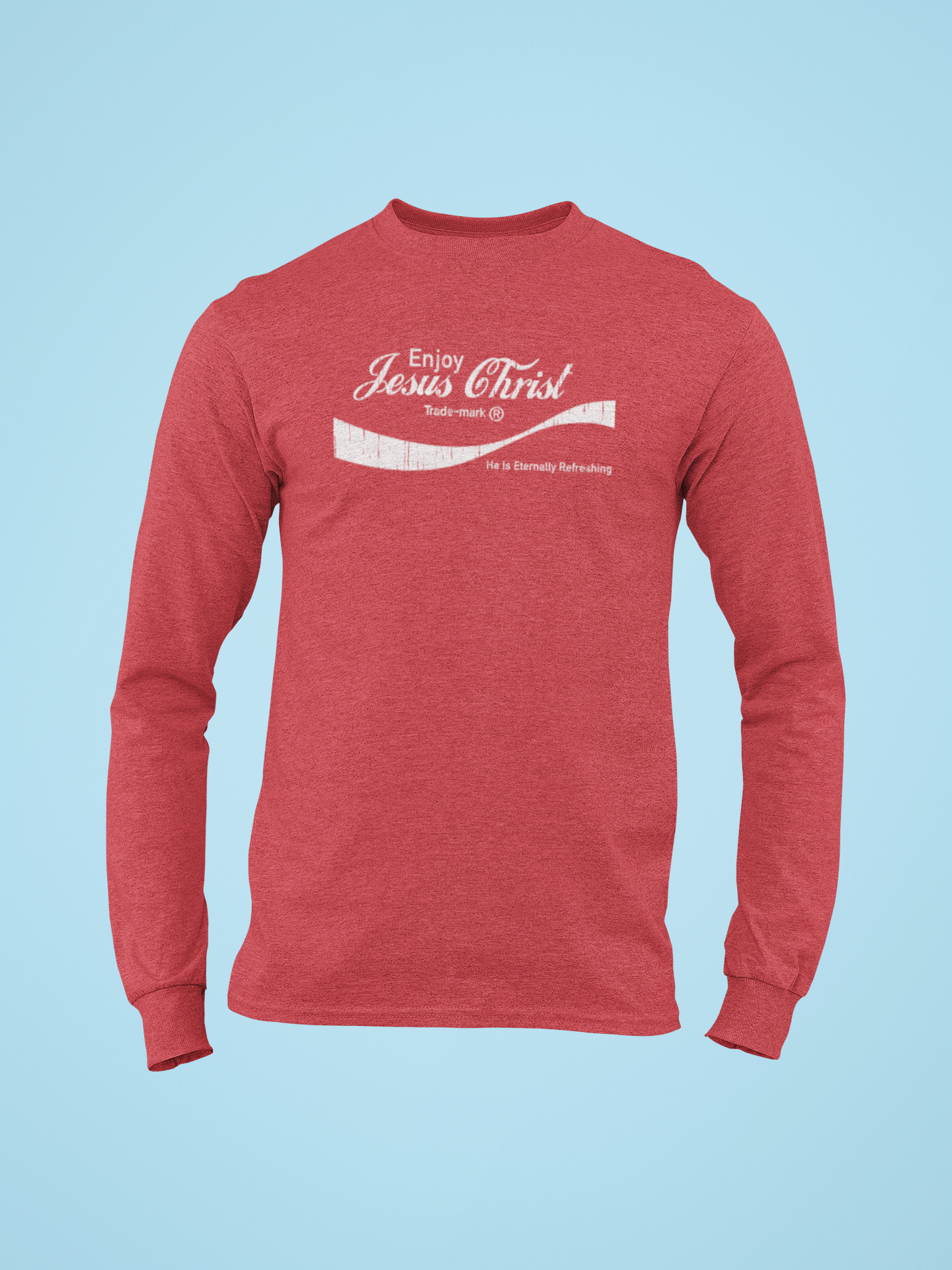 Eternally Refreshing Enjoy Jesus Christ Long Sleeved Tee - Christian T-Shirt | Faith-Based Apparel