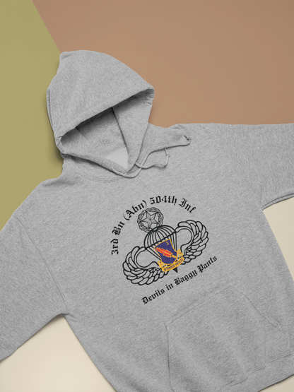 3-504 PIR Blue Devils PT Hoodie - US Army 82nd Airborne Division Recreated Physical Training Hooded Sweatshirt