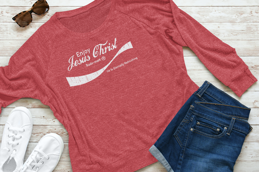 Eternally Refreshing Enjoy Jesus Christ Long Sleeved Tee - Christian T-Shirt | Faith-Based Apparel